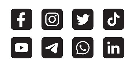 Social Media Icons Black Vector Art Icons And Graphics For Free Download