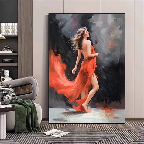 Hand Painted Oil Painting Sexy Dancing Girl Painting Modern Figure Wall