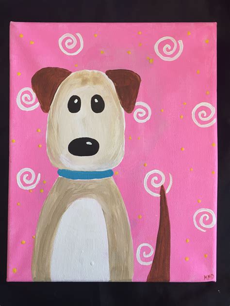 Dog Canvas Painting Monkeymou Designs On Facebook And Etsy Kids