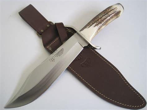 294c Cudeman Huge 14½ Inch Stag Bowie Knife With Filework