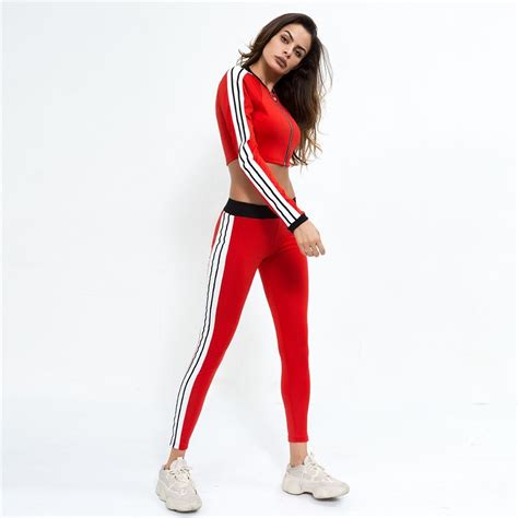 Peneran 2018 Sport Set Donna Sportswear Crop Top Sport Outfit Autunno