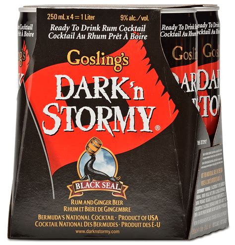 This dark 'n' stormy cocktail looks impressive and tastes amazing! Goslings Dark 'n Stormy Cans (4 pack) - 200ML - Bremers ...