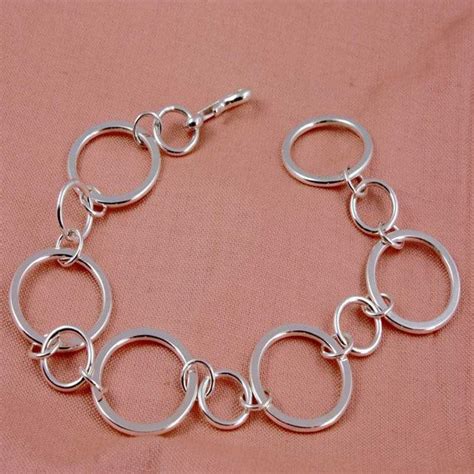 Sterling Silver Flat Circles Bracelet By Thatsilvertouch On Etsy