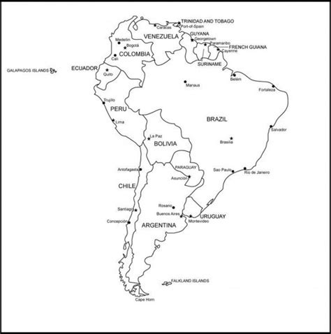 Mapas de América del Sur para colorear y descargar Colorear imágenes