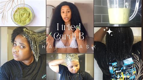 i tried cardi b hair mask for hair growth the results were insane youtube