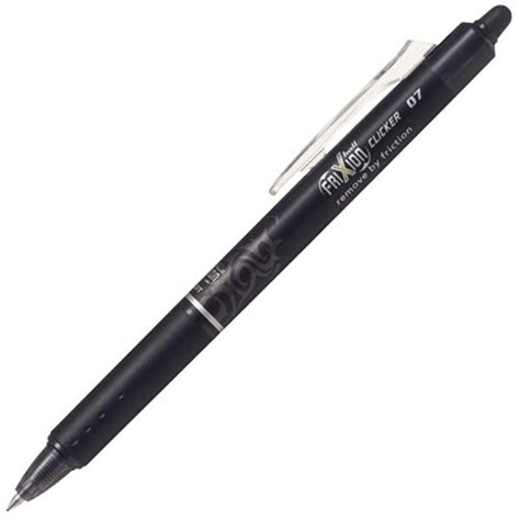 Pilot Frixion Black Clicker Erasable Rollerball Gel Pen 07mm Fine Tip