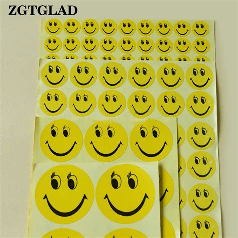 Zgtglad 1 Sheet Cute Children Smile Face Stickers Self Adhesive Reward