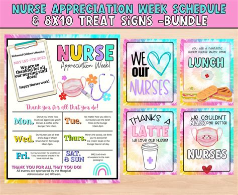 Nurse Appreciation Week Theme 2023 Itinerary Nurses Week Etsy Canada
