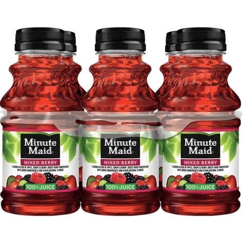 Minute Maid Mixed Berry Juice Bottles 10 Fl Oz 6 Pack Juice Boxes