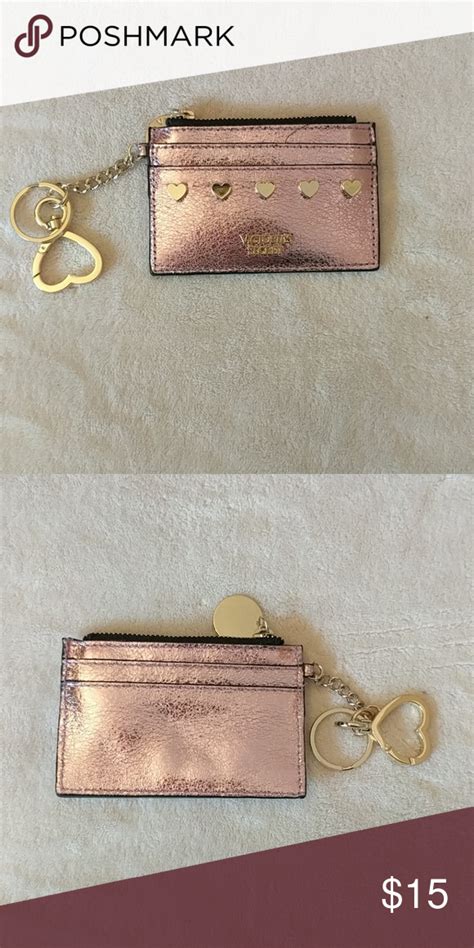 Victorias Secret Metallic Pink Wallet Keychain Metallic Pink