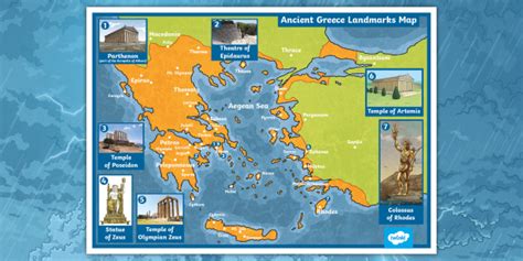 Ks2 Ancient Greece Landmarks Map Twinkl Originals