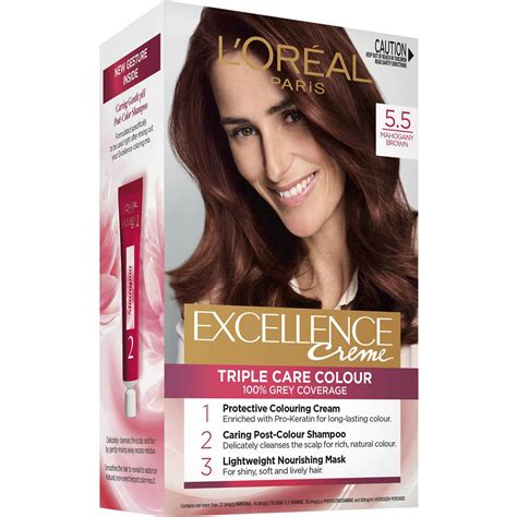 Loreal Excellence Creme Hair Colour 55 Mahogany Brown Each Woolworths