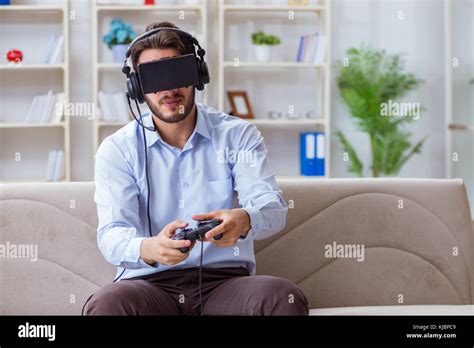 Student Gamer Playing Games At Home Stock Photo Alamy