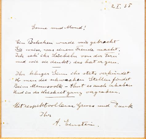 Charitybuzz Albert Einstein Signed And Framed Handwritten Poem