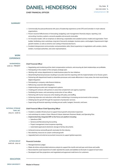 Mortgages) based on their individual needs, goals, and financial situation. Chief Financial Officer - Resume Samples and Templates ...