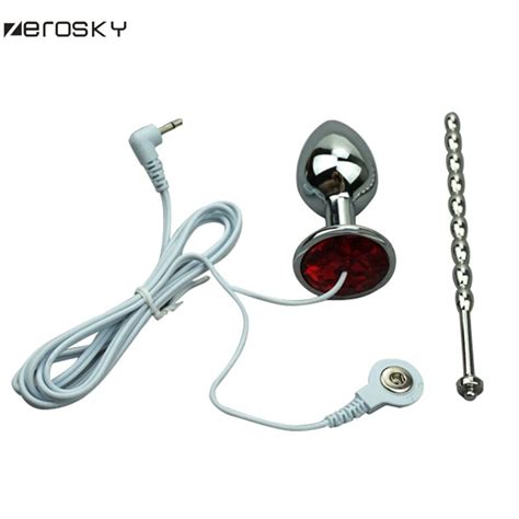 Zerosky Anal Shock Anal Buttplug Sex Toys For Adults Stainless Steel