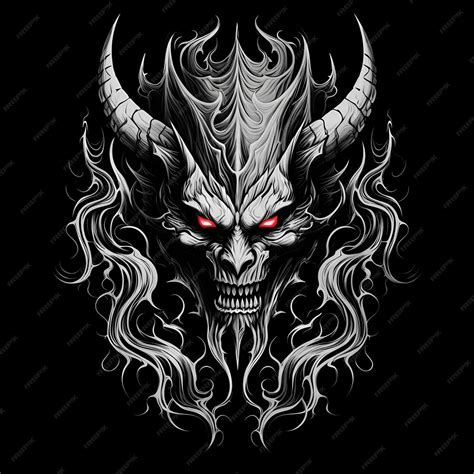 Premium Ai Image Angry Devil Head Tattoo Design Illustration