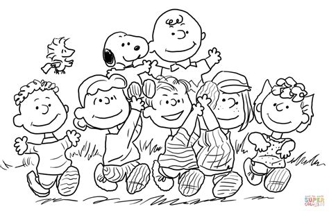 Desenho De Snoopy Com A Turma Do Minduim Para Colorir Desenhos Para Colorir E Imprimir Gratis