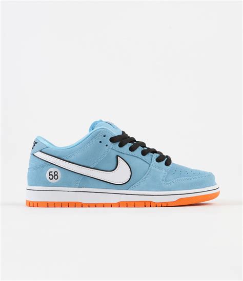 Nike Sb Dunk Low Pro Gulf Shoes Blue Chill White Safety Orange Releasesflatspot