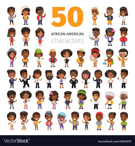 African American Characters Royalty Free Vector Image