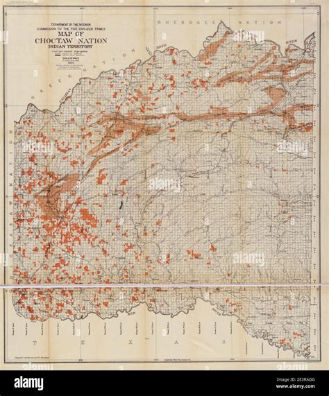 Map Of Choctaw Nation Indian Territory Coal And Asphalt Segregation