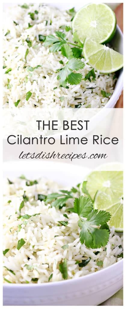 This cilantro lime rice is great side dish to serve with fish, seafood, meat, poultry, etc. Best Cilantro Lime Rice | Let's Dish Recipes