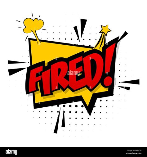 Comic Sound Effects Pop Art Lettering Job Fired Stock Vector Image