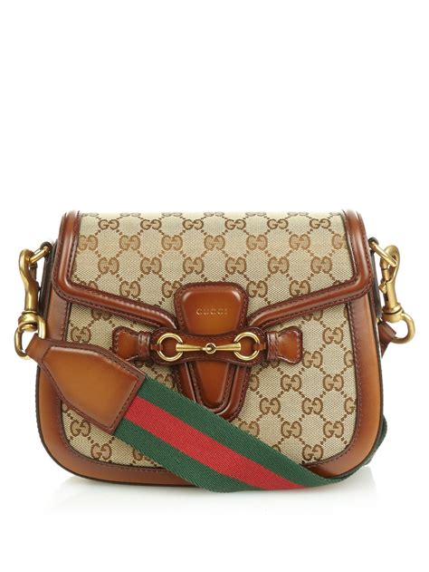 Lady Web Medium Canvas And Leather Shoulder Bag Gucci Matchesfashioncom Us Gucci Handbags