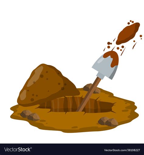 Digging A Hole Shovel And Grave Royalty Free Vector Image