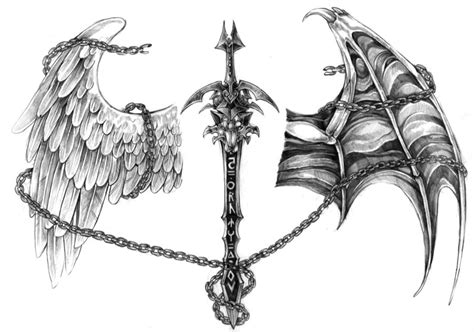 Sword And Angel Wings Tattoo Viktkarusellen