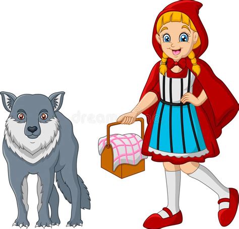 Little Red Riding Hood With Wolf Stock Vector Illustration Of Hand Basket 168864919