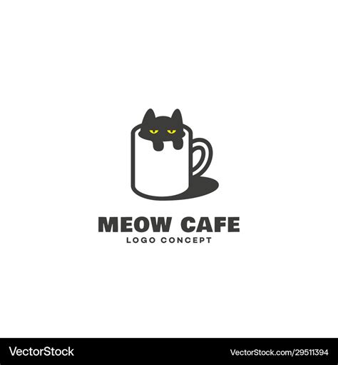 Cat Cafe Logo Royalty Free Vector Image Vectorstock