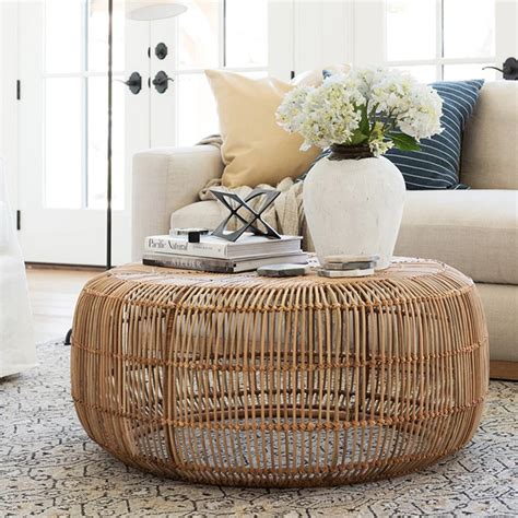 Rattan Woven Round Coffee Table Franklin Hobart