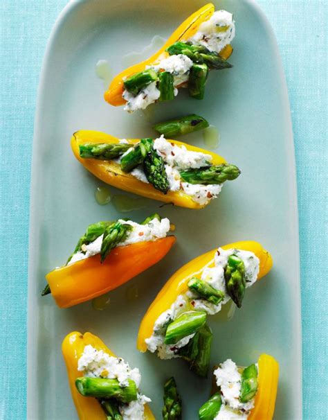 Mini Peppers Filled With Goat Cheese And Asparagus Summer Appetizers