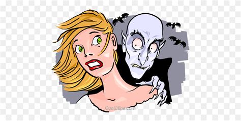 Vampire With His Victim Royalty Free Vector Clip Art Illustration