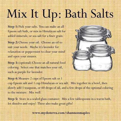A Recipe For Making Homemade Bath Salts In Mason Jars With Instructions