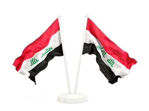 Two Waving Flags Illustration Of Flag Of Iraq