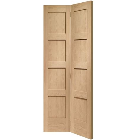 Xl Joinery Shaker 4 Panel Unfinished Oak Internal Bi Fold Door Door