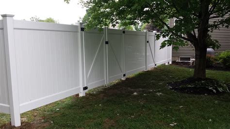 Vinyl fence panels tips for installing vinyl picket fence the first find out this photo about a stair step method of solid wall of fencing adjust the look vinyl fence and tricks and horizontally. Another New Hartford Vinyl Fence Install - Poly Enterprises