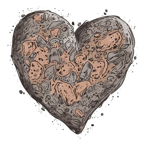Rustic Heart Clipart Brown Heart Shaped Chocolate Drawing Cartoon Vector Rustic Heart Clipart