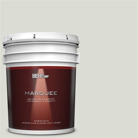 Behr Marquee 5 Gal Bwc 29 Silver Feather Matte Interior Paint