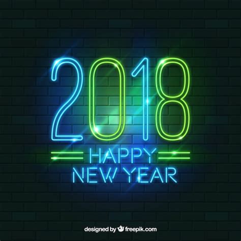 Bright New Year Neon Sign Vector Free Download