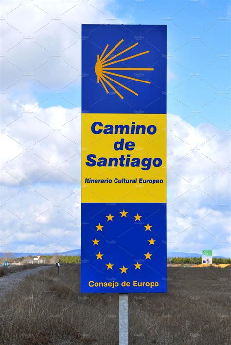 Road Sign Camino De Santiago High Quality Transportation Stock Photos