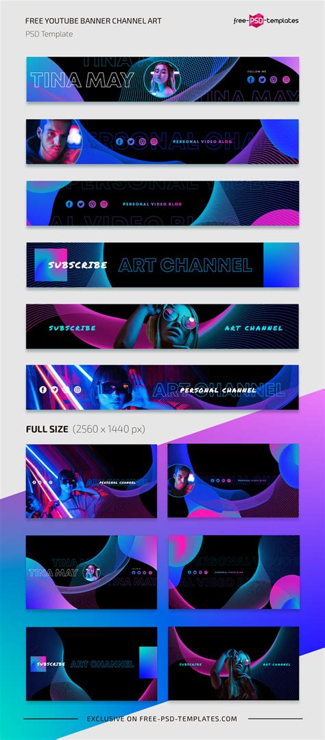 Free Youtube Banner Channel Art Free Psd Templates