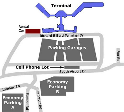 Airport Parking Map Richmond Airport Parking Map