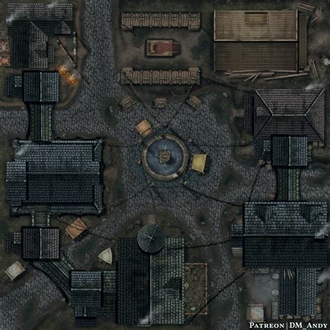 Village Town Square Multi Level Battle Map Dndmaps In Fantasy City Map Dnd World Map