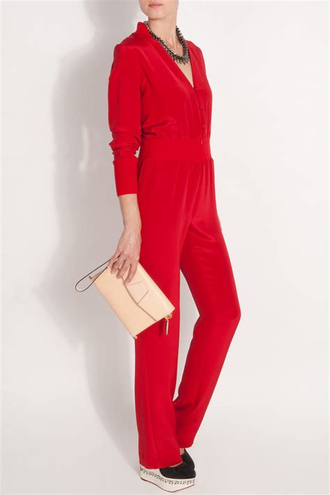 Lyst Martin Grant Long Sleeve Jumpsuit In Red