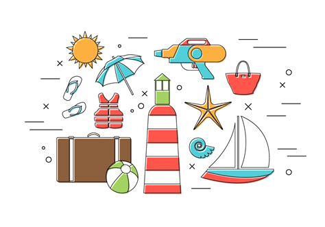 Vector Set Of Summer Icons Download Free Vector Art Stock Graphics