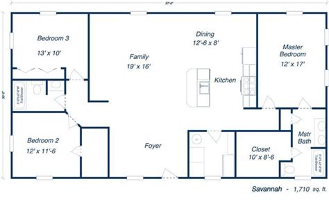 Savannah Steel Home Kit Plan Open Layout Floorplans Pinterest