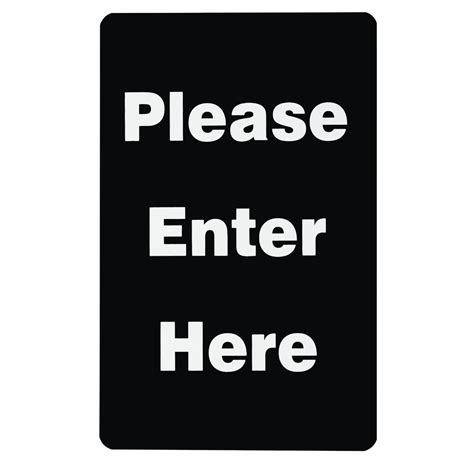 Double Sided Black Acrylic Please Enter Here Sign 7 1